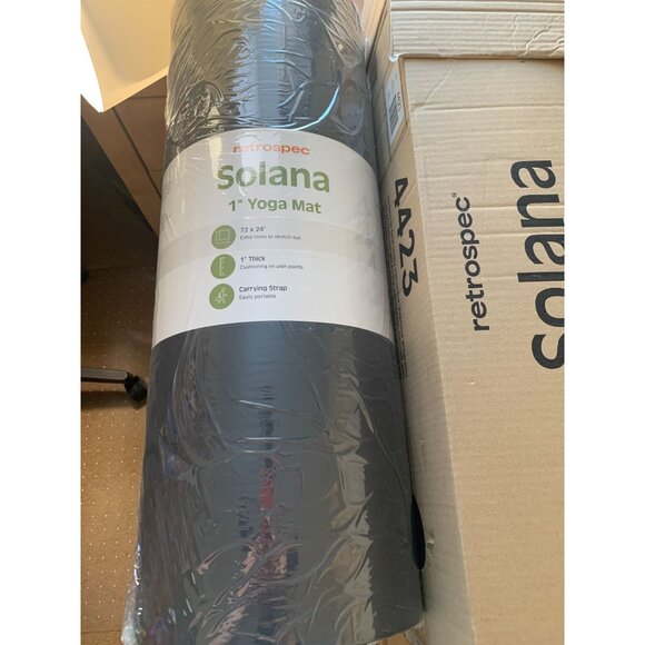Retrospec Solana 1" Thick Yoga Mat With Carrying Strap 72" X 24" Extra Room Cush - Picture 1 of 3